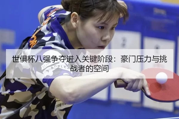 世俱杯八强争夺进入关键阶段：豪门压力与挑战者的空间